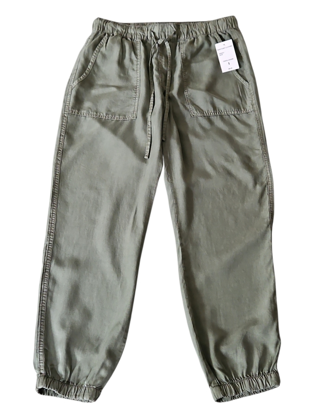 Sanctuary Jogger Tencel Pants Olive Green Drawstring Waist NWT